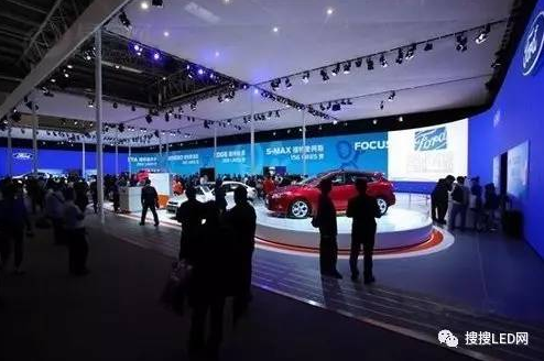 Indoor rental led display shining on car exhibition